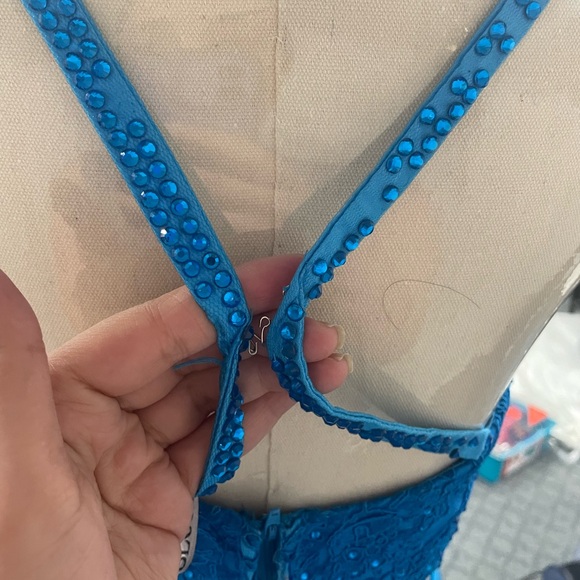 Blush 11224 Embroidered Lace 2pc Prom Dress - Picture 10 of 12